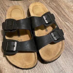Black Double Strap Sandals